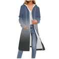 thumbnail image 1 of Olyvenn Womens Gradient Fall Fashion Jacket Tie Dye Long Trench Coat Cotton Fleece Warm Hoodies Jackets Outwear Gray S, 1 of 5