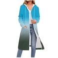 thumbnail image 1 of Olyvenn Womens Gradient Fall Fashion Jacket Tie Dye Long Trench Coat Cotton Fleece Warm Hoodies Jackets Outwear Light Blue XXL, 1 of 5