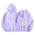 thumbnail image 1 of Olyvenn Womens Graphic Hoodies Cute Flower Print Long Sleeve Hooded Preppy Y2k Aesthetic Sweatshirts Fall Oversized Pullover Purple S, 1 of 5