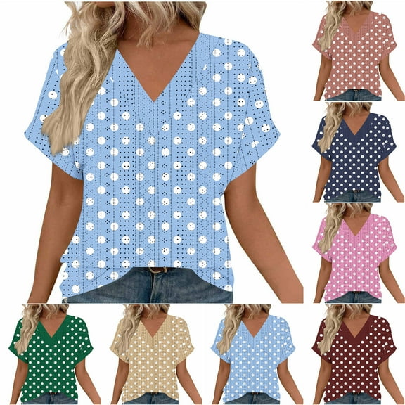Olyvenn Womens Hollow Out V Neck T Shirts Floral Printed Short Sleeve Tunic Tee Tops Summer Casual Loose Eyelet Blouses Wine L
