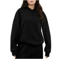 thumbnail image 1 of Olyvenn Womens Hoodie with Kangaroo Pouch Hidden Zipper Pockets Lightweight Oversized Fleece Athletic Sweatshirts Black XXL, 1 of 9