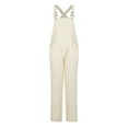 thumbnail image 1 of Olyvenn Womens Jean Overalls Loose Fit Adjustable Strap Denim Jumpsuits Rompers Bib Overall 2025 Spring Fashion Work Outfits Beige M, 1 of 4