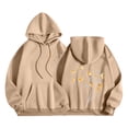 thumbnail image 1 of Olyvenn Womens Lightweight Hoodies Funny Dogs Flower Print Long Sleeve Sweatshirt Fall Fashion Oversized Pullover with Pocket Khaki S, 1 of 5