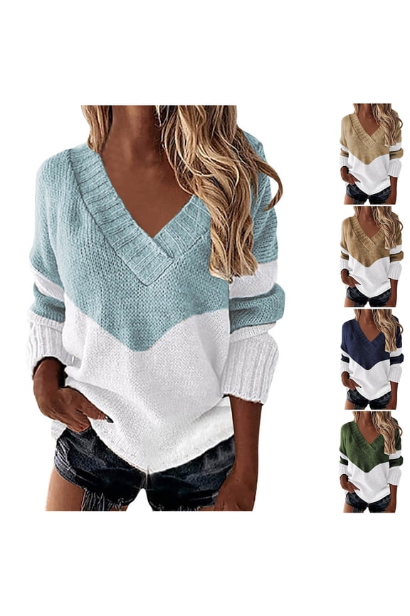 Womens Loose Sweaters Sexy V Neck Long Sleeve Solid Knitted Jumper Pullover Sweatshirt Tops Loose Fit Fuzzy Knit Pullover Sweater Army Green XXXL