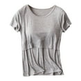 thumbnail image 1 of Olyvenn Womens Nursing Tops for Breastfeeding Soft Maternity Shirt Short Sleeve Comfy Pregnancy Clothes Lounge Blouse Gray 8, 1 of 3