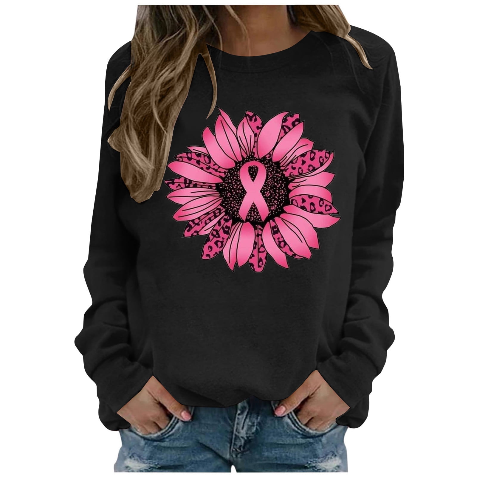 Personalized Breast Cancer Awareness Raglan Cropped T Shirt Ribbon