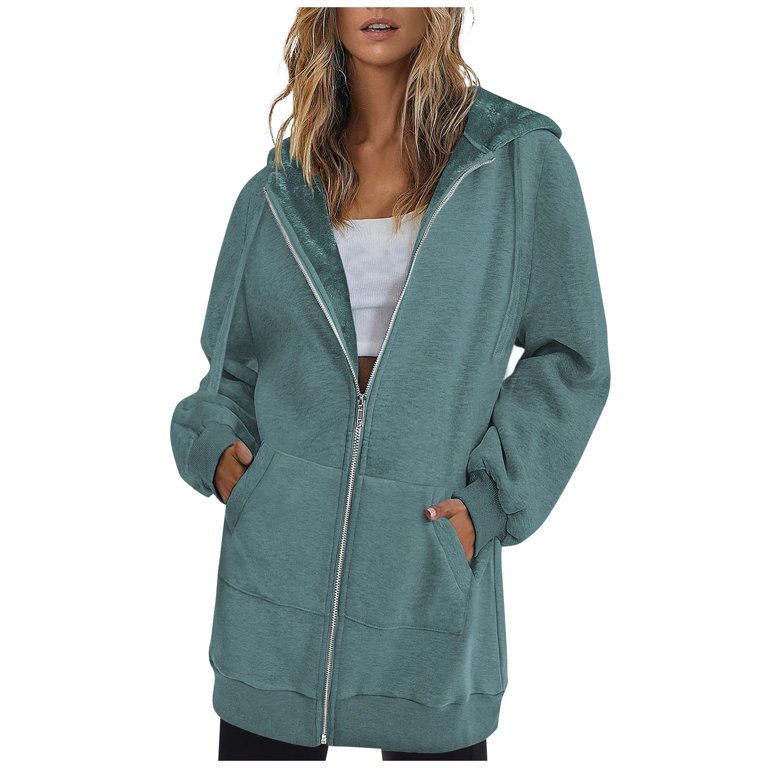 Olyvenn Womens Plus Drawstring Hoodie