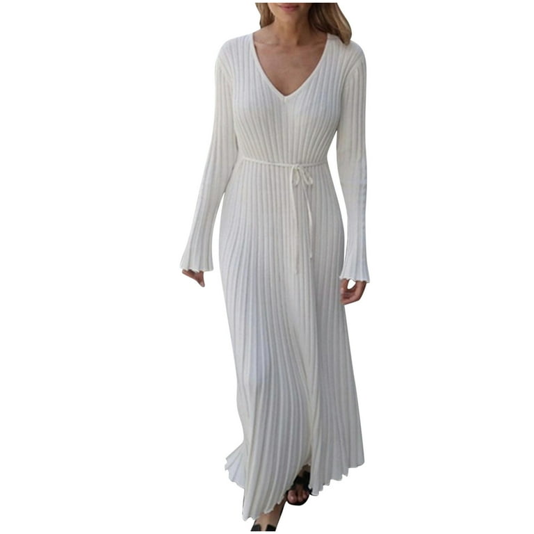 Loose Backless Bandage V- neck Sweaters Loose Backless Bandage V- neck Sweaters