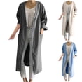 thumbnail image 1 of Olyvenn Womens Plus Size Long Sleeve Hoodless Casual Outwear Coats Womens V-neck Straight Long Sleeved Pocket Women's Windbreaker Cardigan Jacket Blue 4, 1 of 8