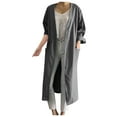 thumbnail image 1 of Olyvenn Womens Plus Size Long Sleeve Hoodless Casual Outwear Coats Womens V-neck Straight Long Sleeved Pocket Women's Windbreaker Cardigan Jacket Gray 4, 1 of 9