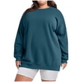 thumbnail image 1 of Olyvenn Womens Plus Size Sweatshirts Long Sleeve Fleece Soft Fall Winter Crew Neck Pullover Tops with Pockets 2025 Navy XL, 1 of 6