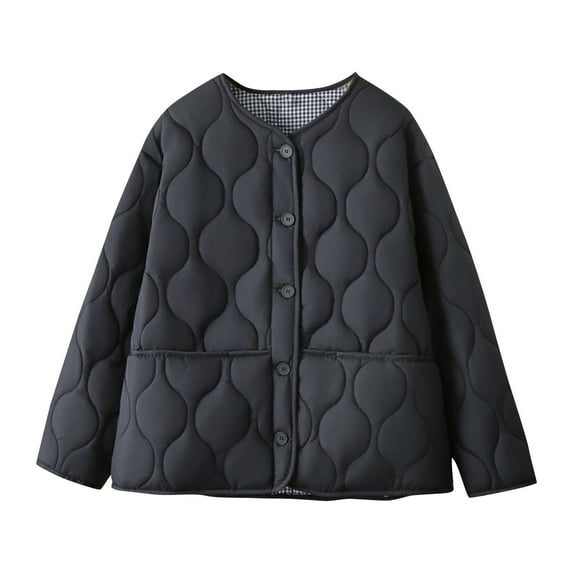 Olyvenn Womens Quilted Jackets for Fall Lightweight Puffer Jacket Button Down Winter Jacket Warm Down Jacket Fashion Outfits Black XL
