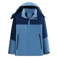 thumbnail image 1 of Olyvenn Womens Rain Jacket Waterproof with Hood Windbreaker Zip Up Packable Raincoat Color Block Travel Hiking Trench Coat with Pockets Sky Blue XL, 1 of 6