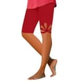 thumbnail image 1 of Olyvenn Womens Shorts for Summer Dressy Cropped High Waist Yoga Pants Comfy Stretchy Leggings 2025 Workout Compression Pants Red S, 1 of 4