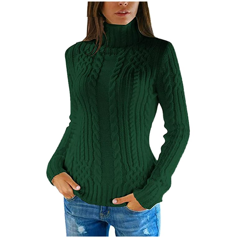 Olyvenn Womens Tunic Tight High Neck Sweater Raglan Sleeve Long