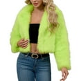 thumbnail image 1 of Olyvenn Womens Winter Coats 2025 Trendy Long Sleeve Collared Furry Faux Fur Jackets Open Front Lapel Warm Outwear Green S, 1 of 9