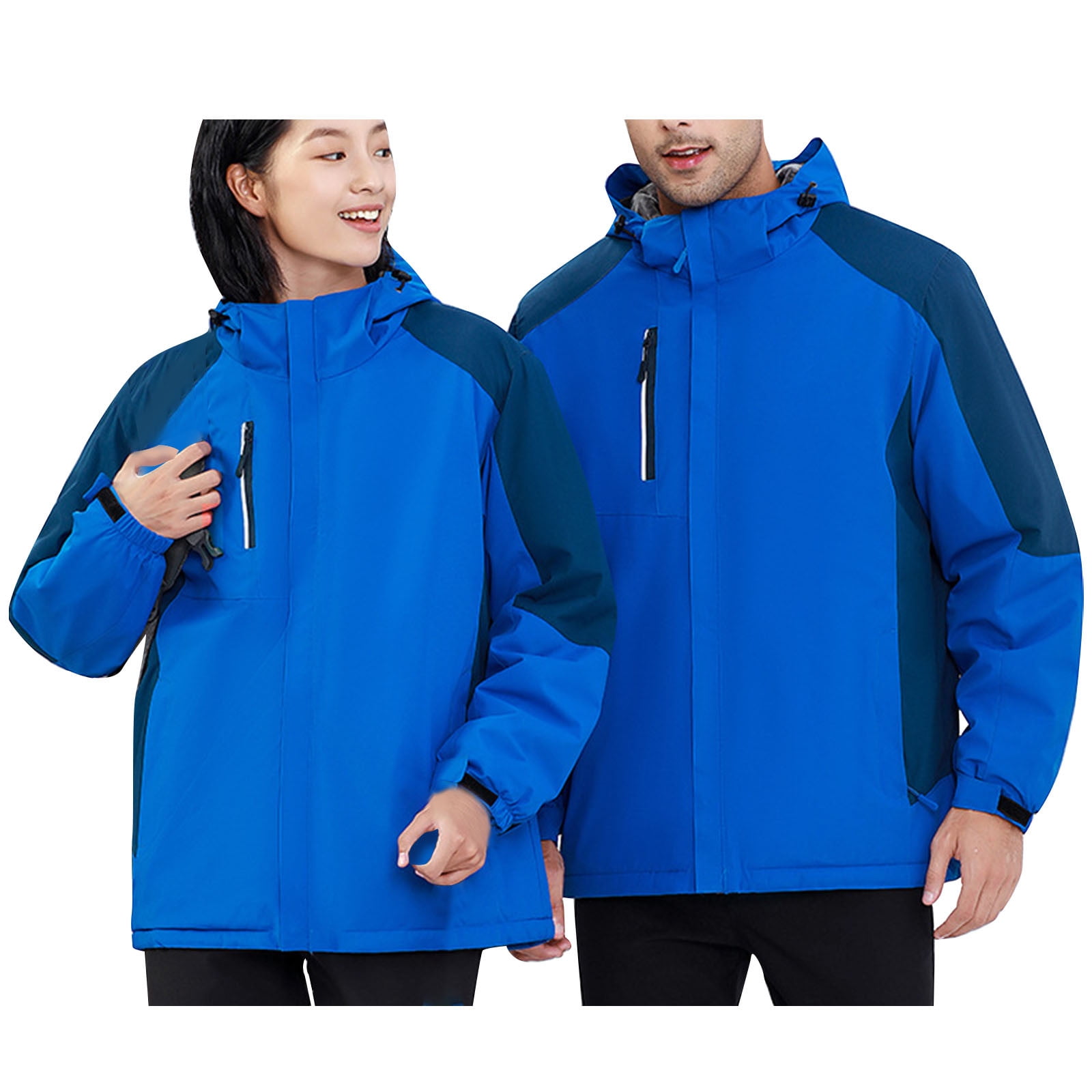 Olyvenn Womens Winter Warm Outdoor Leisure Charge Coat Men's And Women's  Windproof And Rainproof Mountaineering Suit Group Purchase Work Suit Trendy  Ladies Hooded Outwear Jackets Blue XXXXL 