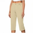 thumbnail image 1 of Olyvenn Work Pants for Women Summer High Waisted Stretchy Capris Dressy Casual Golf Capri Pants Pull On Slacks with Pockets Khaki S, 1 of 5