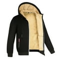 thumbnail image 1 of Olyvenn Young Girls Casual Outwear Jackets Winter Warm Thick Fleece Coat Unisex Long Sleeved Hooded Loose Plush Jacket Black 14, 1 of 2