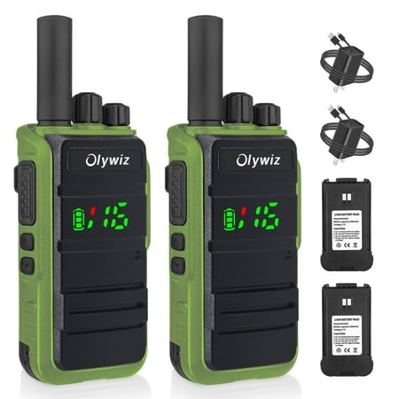 Olywiz Walkie Talkies 16-Channel 2W Two Way Radio 2 Pack with Battery & Hidden Display
