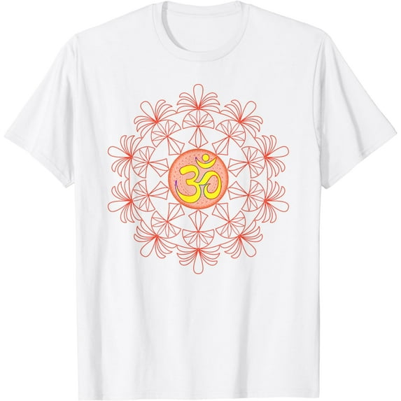 Om Aum Omkara Symbol Spiritual Yoga Meditation Lotus Mandala T-Shirt