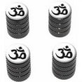 thumbnail image 1 of Om Aum Yoga Namaste Black on White Tire Rim Wheel Aluminum Valve Stem Caps, Multiple Colors, 1 of 1