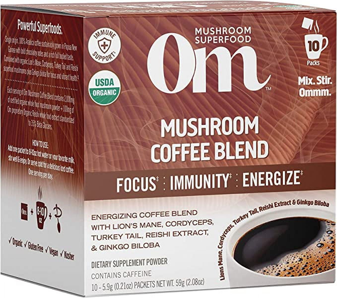 Om - Coffee Mushroom Blend - Case Of 10-.20 Oz