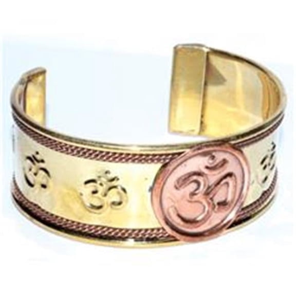 Om Copper Bracelet - Two-Toned - 2.75in. Wide - Elegant Design