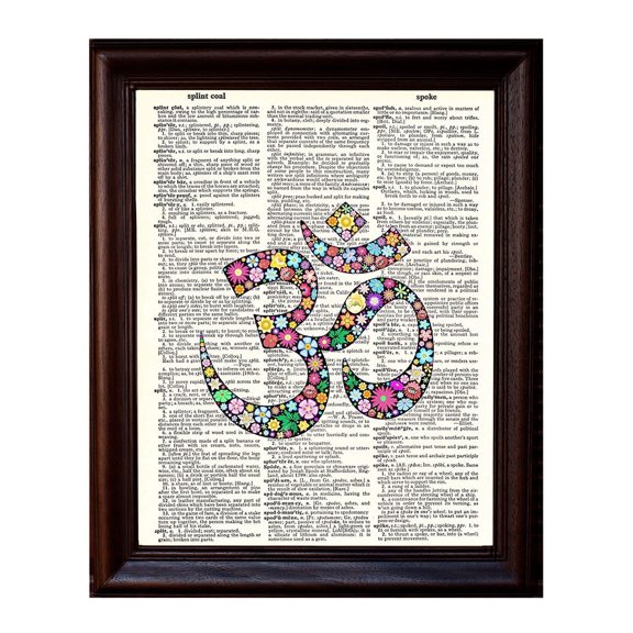 Om Flower - Dictionary Art Print Printed On Authentic Vintage Dictionary Book Page - 8 x 10.5