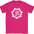 thumbnail image 1 of Om Flower T-Shirt Hindu Buddhist Religious Spiritual Graphic Gift Tee - Pink, L, 1 of 1
