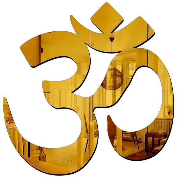Om Golden Sticker, Pooja Mandir Stickers, Om Wall Dcor, Om, Subh Labh - Golden | For Door Entrance, Shubh Labh For Home & Pooja Room Decoration Items | Wall Pattern, Wall Stickers