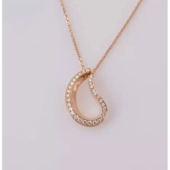 Om Jewels Teardrop Women's Pendant 14K Yellow Gold Finish 1.85Ct Round Cut Cubic Zirconia
