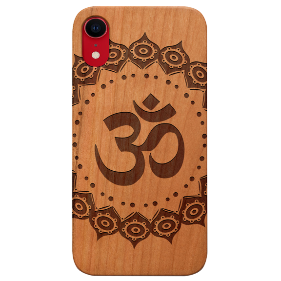 Om Mandala - Engraved Phone Model: iPhone XR, Color: Cherry