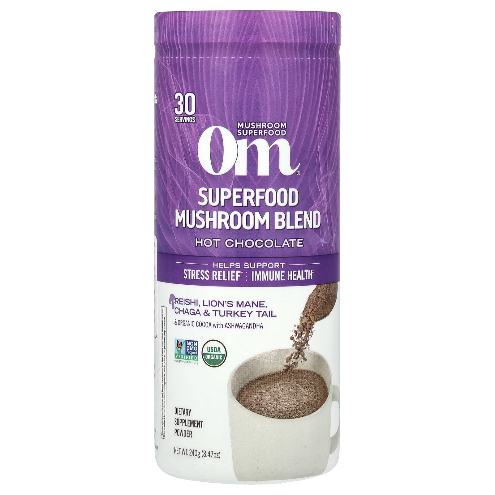 Om Mushroom Superfood Mushroom Hot Chocolate Blend Powder, 240 Gms