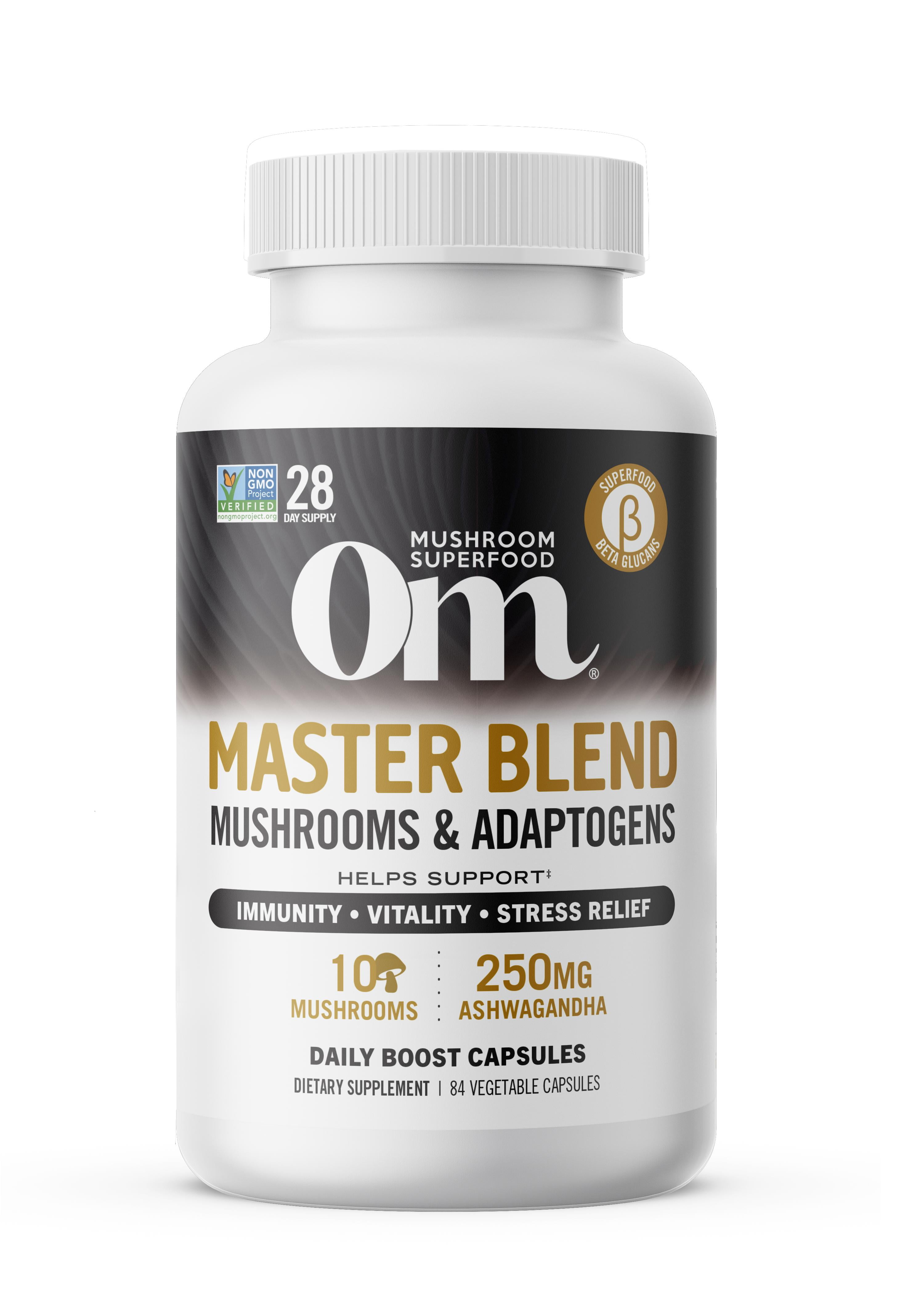 Om Mushrooms - Mushroom Superfood - Mushroom Master Blend 84ct Capsules