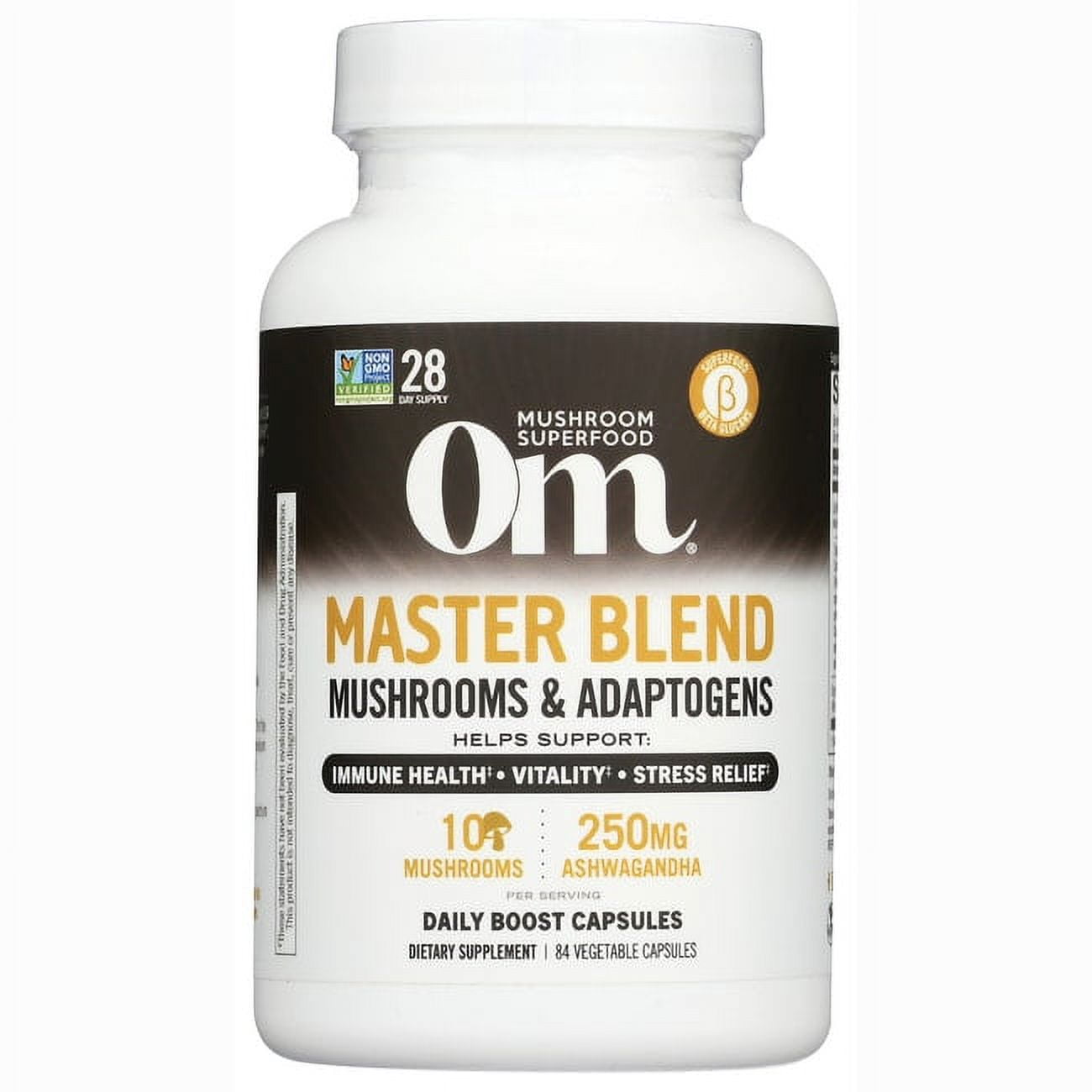 Om Mushrooms Mushroom Superfood Mushroom Master Blend 84ct Capsules