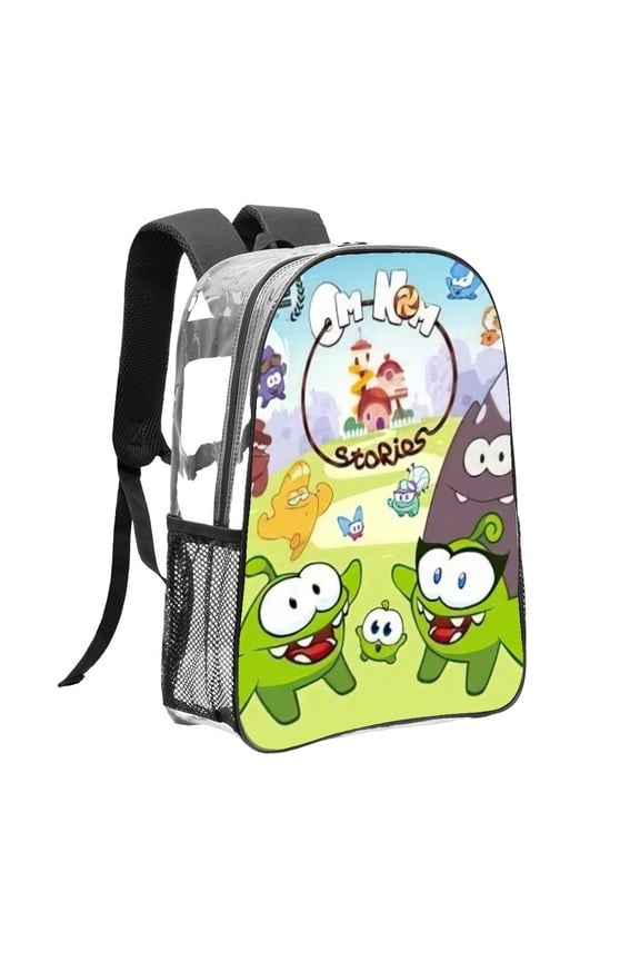 Om Nom Stories Pattern Transparent Backpack Lightweight And fashionable Showcasing Personality And Leading The Trend