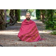 Om Shanit Crafts Meditation Shawl, Meditation Blanket, Prayer Shawl for Men Women Pink