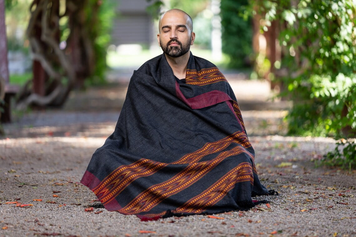 Om Shanti Crafts Meditation Shawl or Blanket, Wool Shawl/Wrap
