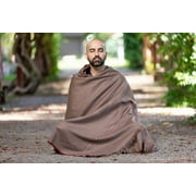 Om Shanti Crafts Meditation or Prayer Shawl or Plain Blanket, Wool Shawl/Wrap, Oversize Scarf. Unisex. Dark Brown