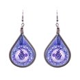 thumbnail image 1 of Om Sign Graphic Silk Thread Teardrop Dangle Earrings - Womens Fashion Handmade Jewelry Spiritual Accessories, 1 of 1