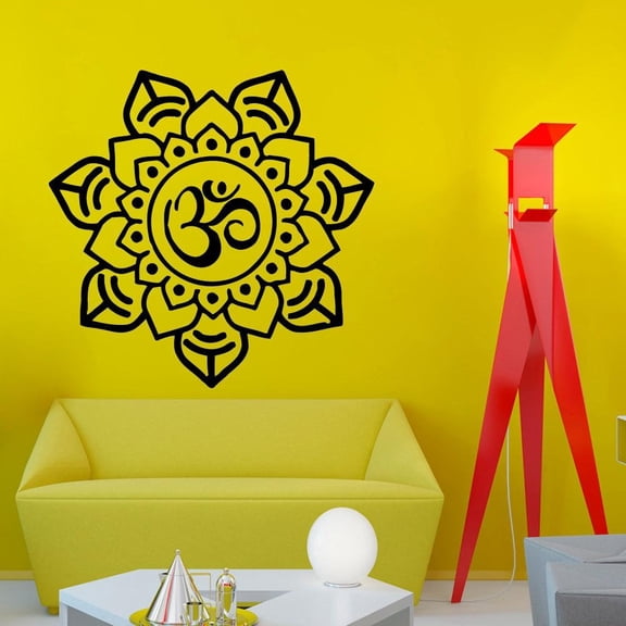 Om Sign Home Decor Mandala Wall Sticker Art PVC Hollow Out Indian Flower Pattern Living Room Wall Murals 30x30cm