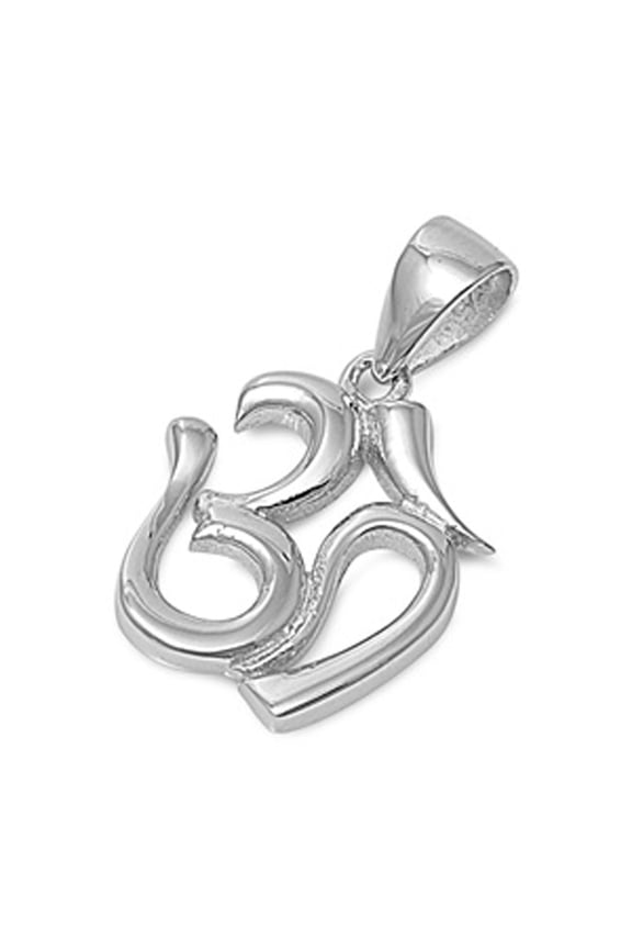 Om Symbol Pendant .925 Sterling Silver Buddhism Meditation Yogi Charm Jewelry Female Unisex