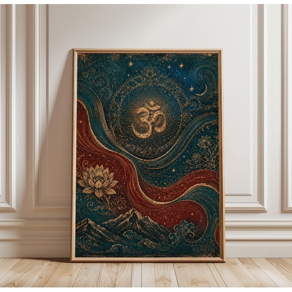 Om Symbol Poster, Spiritual Wall Art, Boho Meditation Print, Yoga Decor, Mandala Art, Zen Wall Decor, Mystic , Poster Print Only
