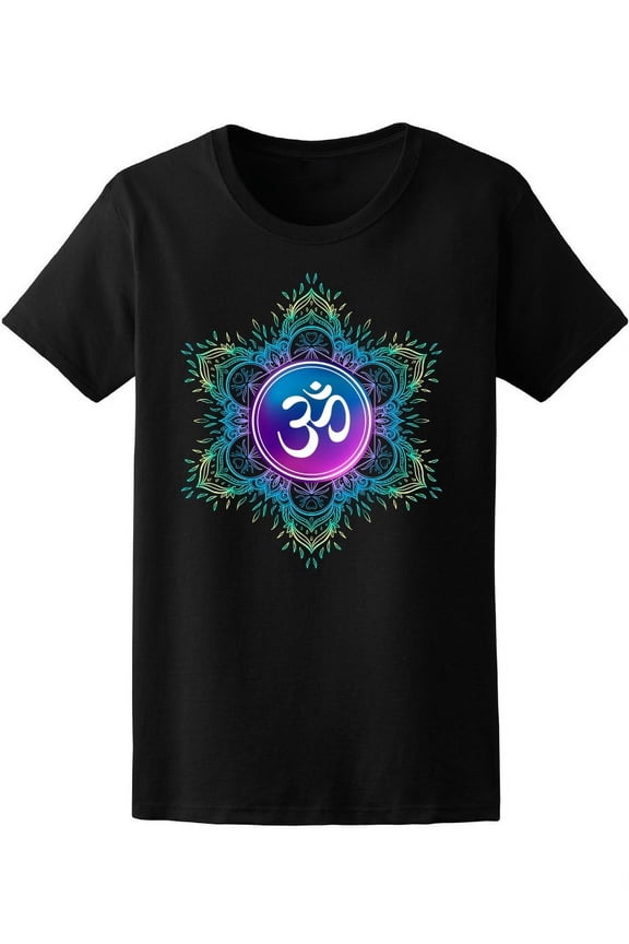 Om Symbol With Mandala T-Shirt Women -Image by Shutterstock, Female Large