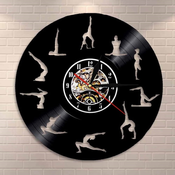 Om Yoga Studio Wall Clock Gymnastics Vinyl Record Wall Clock Zen Meditation Modern Design Decorative Clock Yogi Gift For Girl