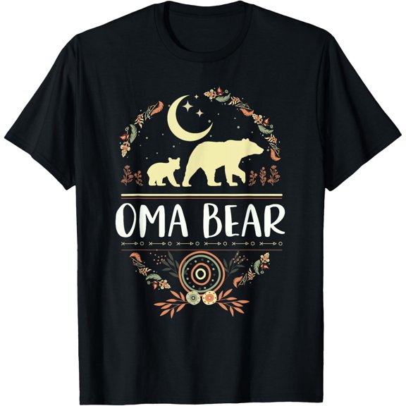 Oma Bear Floral Family Grandma Bear Boho T-Shirt Size S-5XL