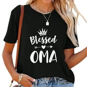Oma Tshirts for Women Grandma Mother's Day Blessed Oma T-Shirt