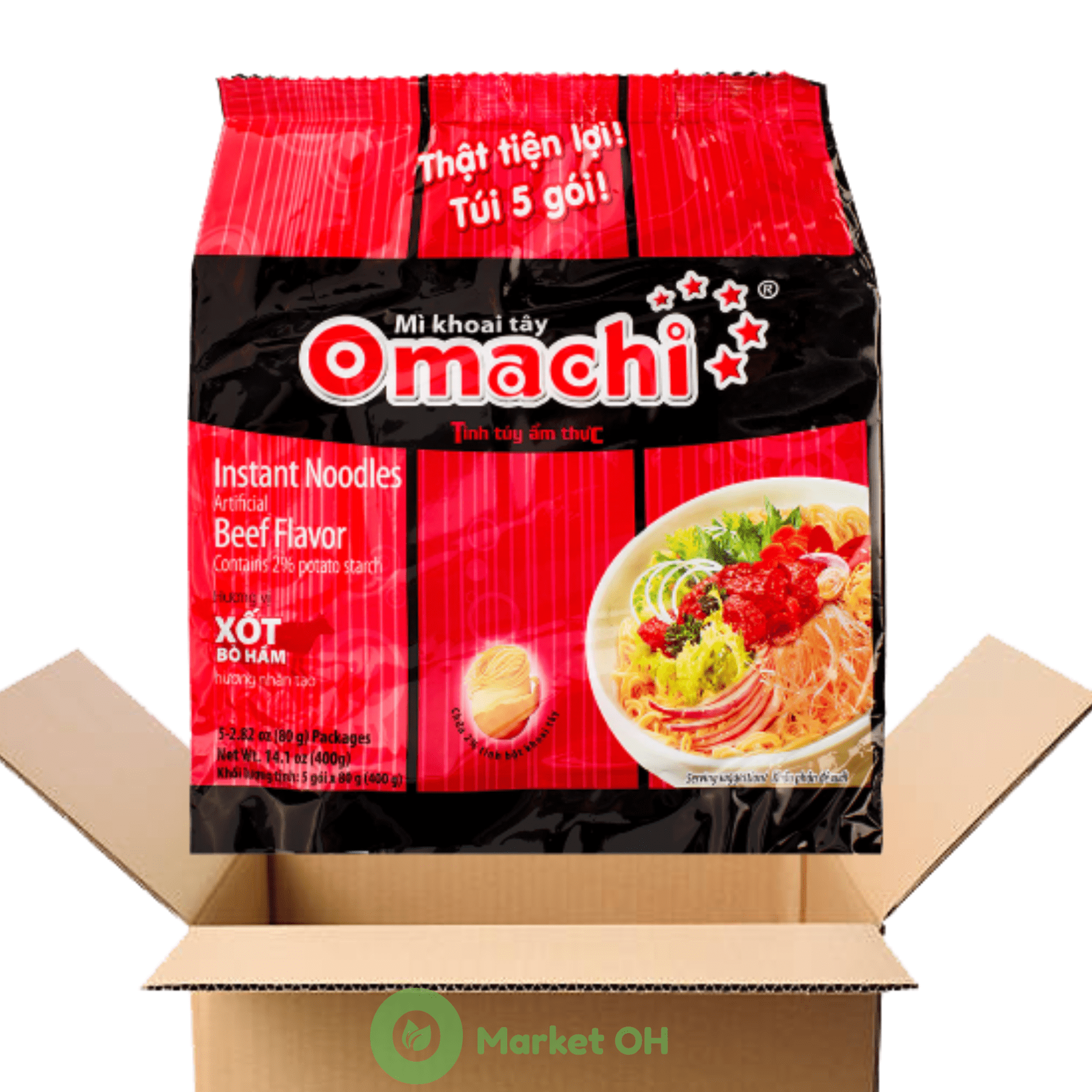 Omachi Golden Potato Vietnamese Instant Noodles Beef Stew Flavor 5pk