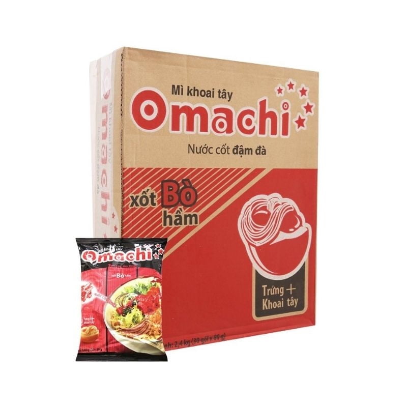 Omachi Instant Noodles 80g – Braised Beef Flavor, Non-Fried Potato
